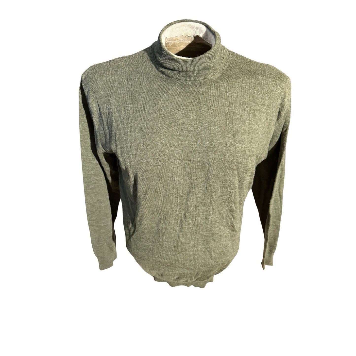 Murano Italia Men’s Medium Green Turtleneck Sweater Wool Blend Made in Italy