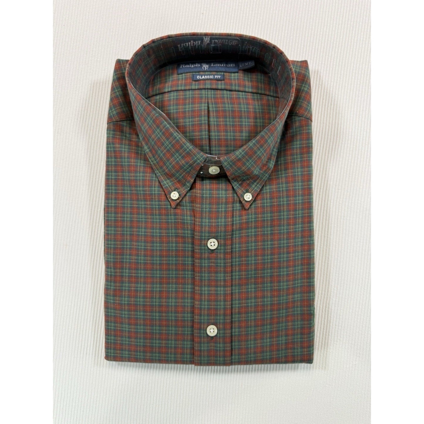 Ralph Lauren Classic Fit Button Down Shirt XL Tartan Plaid Cotton
