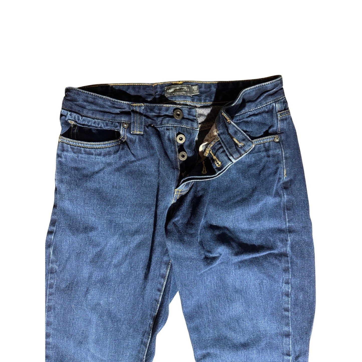 L.L. Bean Signature Men’s Jeans 30x29 Slim Straight Fit Dark Wash Button Fly