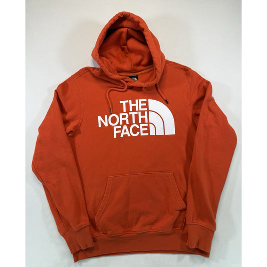 The North Face Hoodie Orange Pullover Logo Sweatshirt Mens Small
