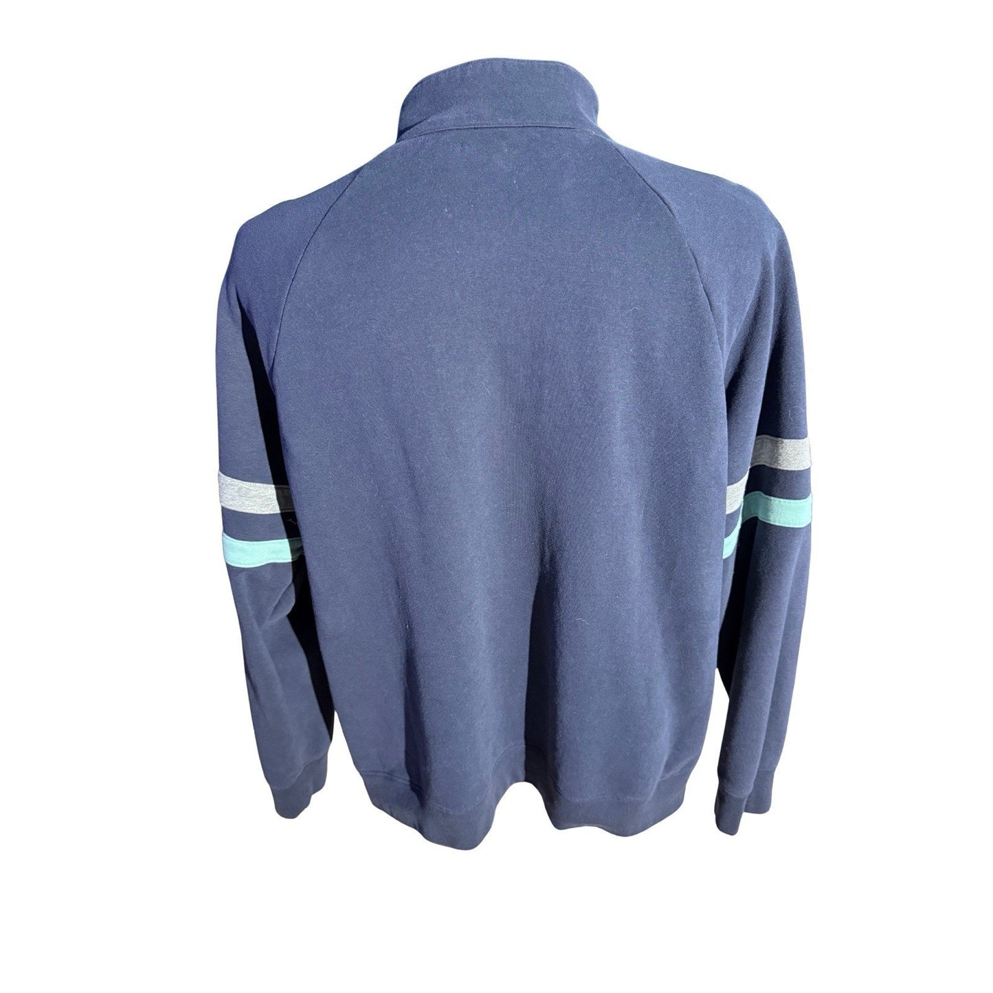 L.L.Bean Women’s 2X Plus Colorblock Quarter Zip Pullover Navy Gray Green