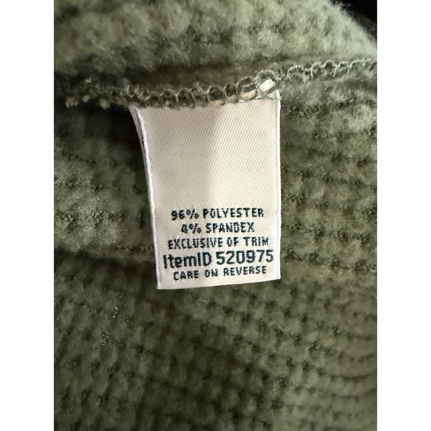 L.L. Bean Women’s 2X Plus Waffle Knit Crewneck Sweater Olive Green Zip Hem