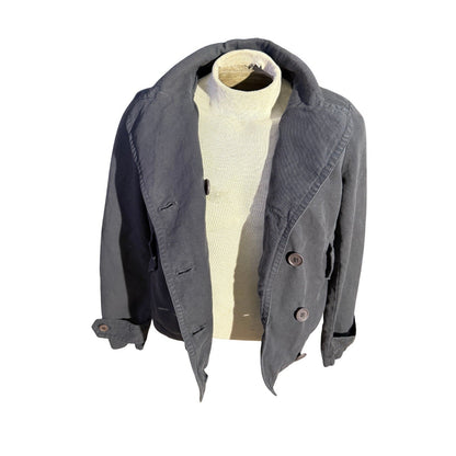 Lacoste Women’s Gray Peacoat Jacket Size 42 Double Breasted Cotton