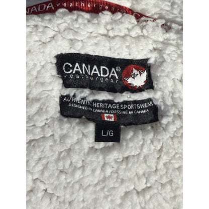 Canada Weathergear Sherpa Lined Cardigan Pink White Open Front Women’s Large