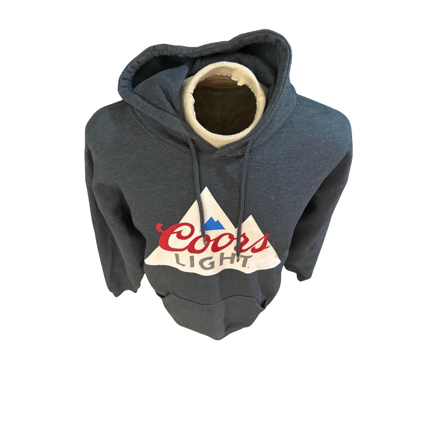 Coors Light Hoodie Men’s Large Gray Pullover Sweatshirt Beer Logo Graphic