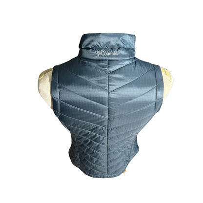 Columbia Omni-Heat Women’s Puffer Vest Blue Medium Lightweight Insulated Zip Up