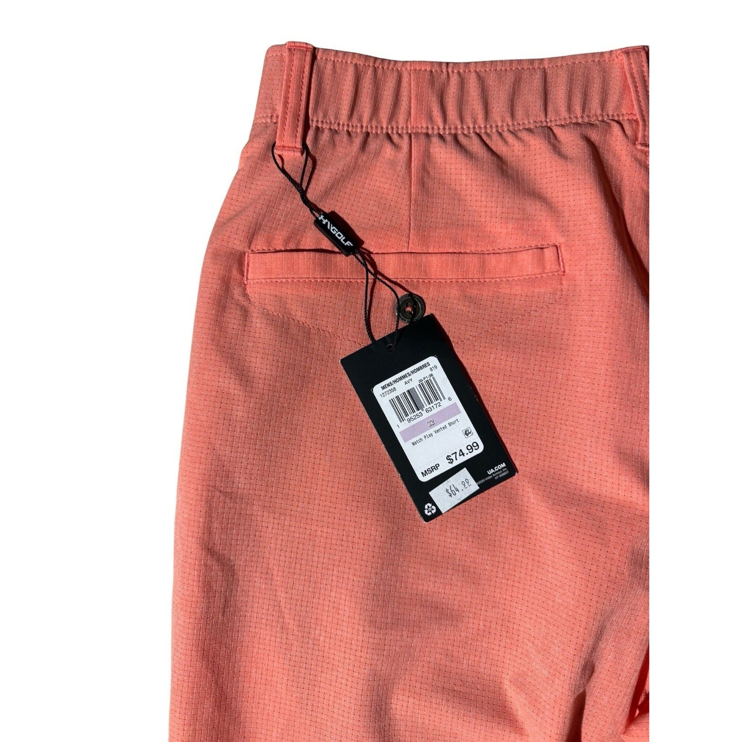 Under Armour Men’s Golf Shorts 32 Coral Iso-Chill Stretch 10.5” NWT