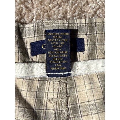 Men’s Club Room 36”W Brown/White Multi Plaid Chino Shorts 100% Cotton 9” Inseam