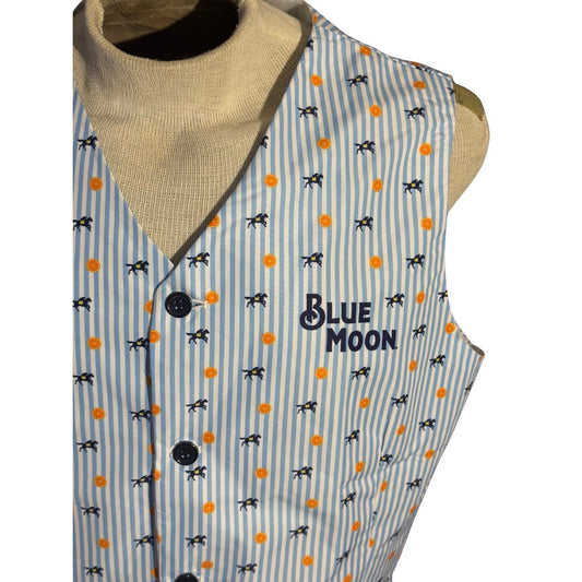 Blue Moon Beer Promo Vest XL Striped Donkey Orange Slice Kentucky Derby 280