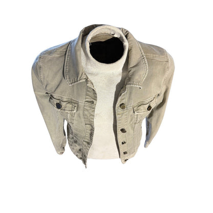 Liverpool Jeans Co Women’s Small Olive Green Denim Jacket Stretch Cotton Blend