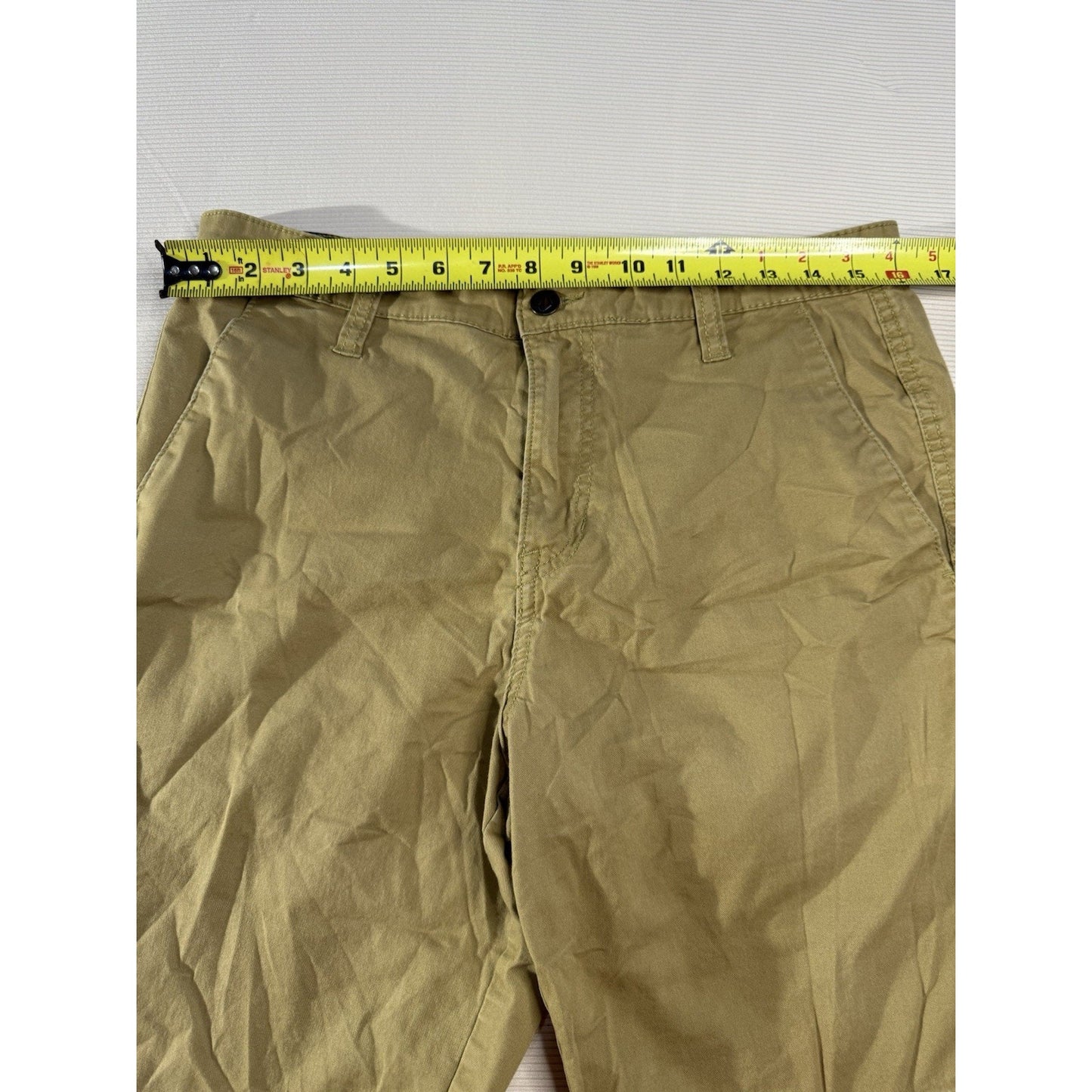 Volcom 31 Khaki Cotton Stretch Shorts Flat Front Casual Skate Surf Chino