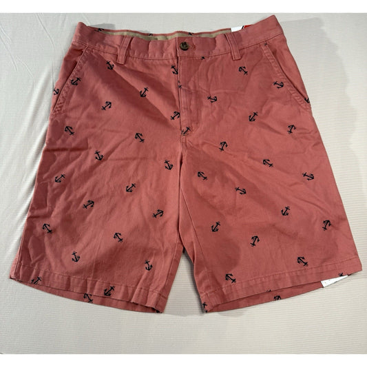 Izod Men's Chino Shorts 33 Anchors Print