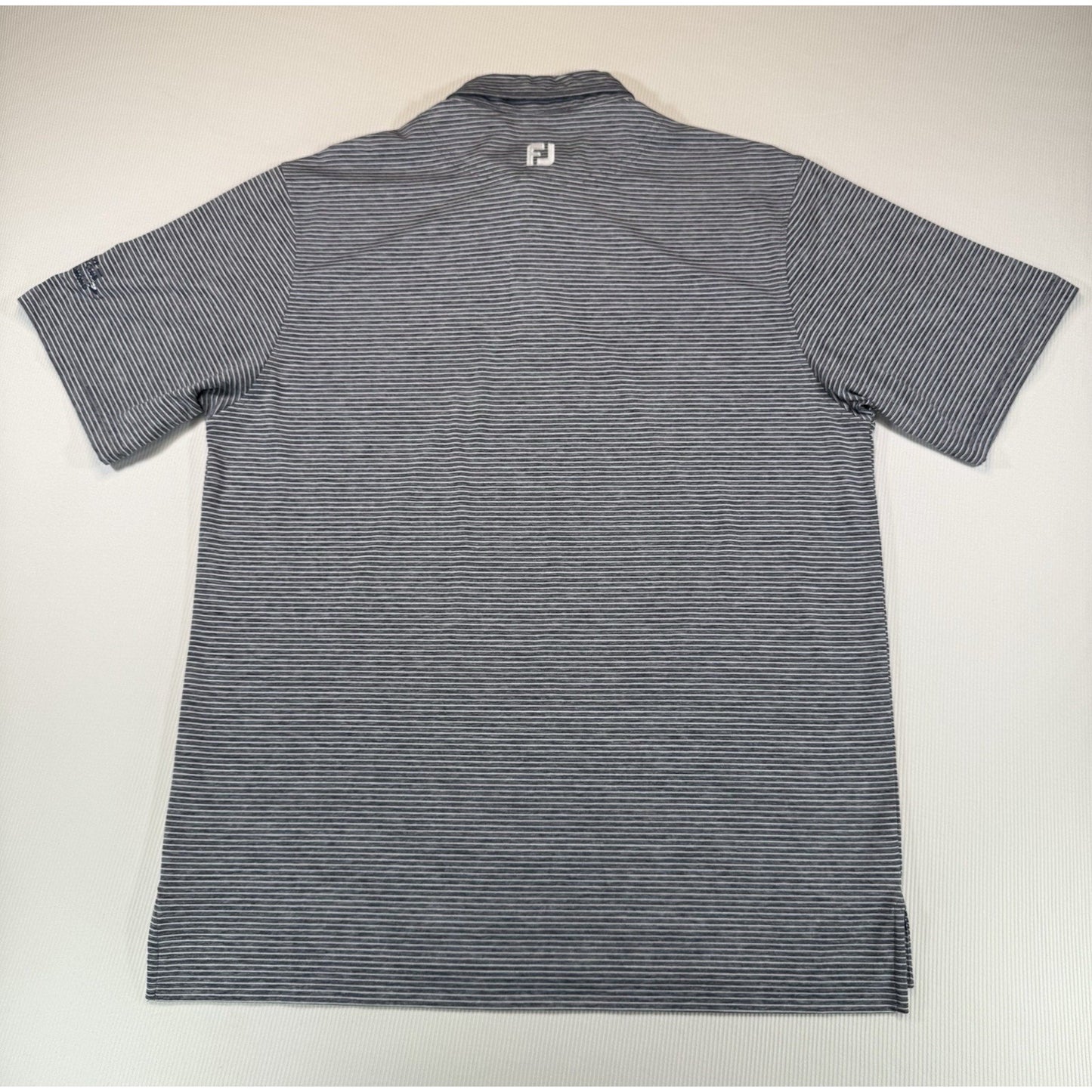 FootJoy FJ Golf Polo Shirt Mens Large Gray Stripe Golf Club of Edmond