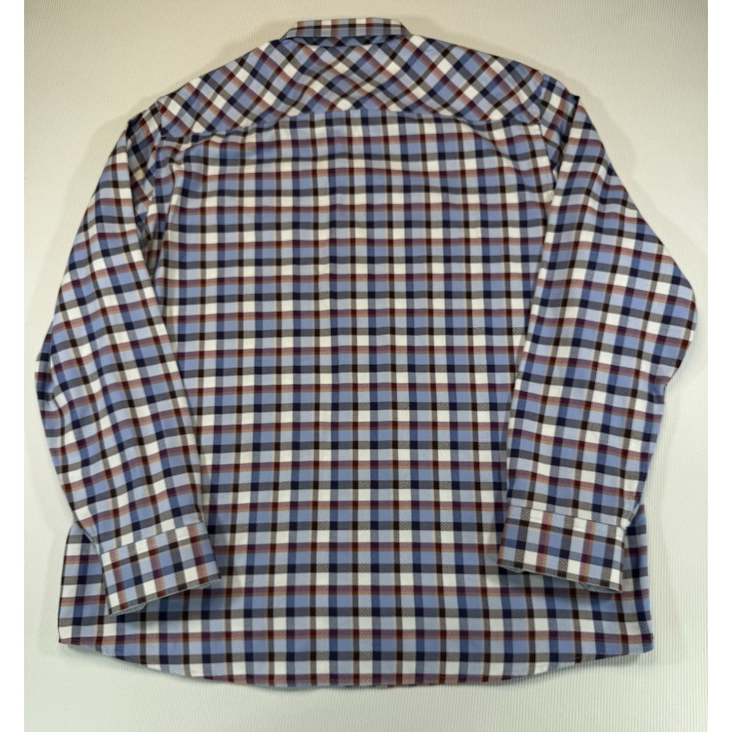 Johnston & Murphy Button Down Shirt Mens XL Plaid Cotton Long Sleeve