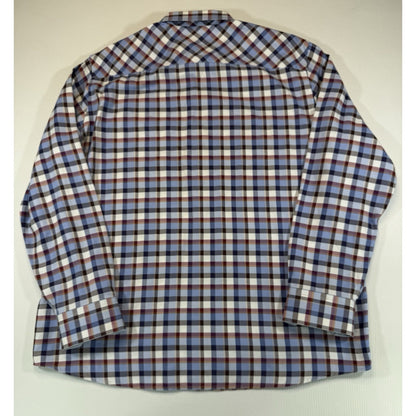Johnston & Murphy Button Down Shirt Mens XL Plaid Cotton Long Sleeve