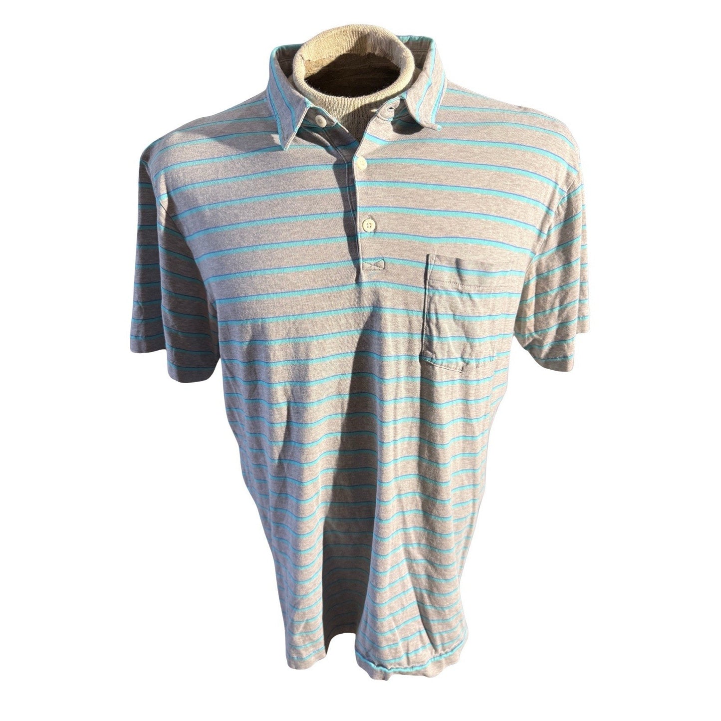 Patagonia Striped Pocket Polo Shirt Mens Large Organic Cotton Casual