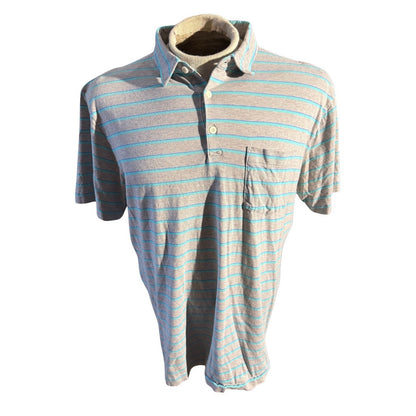 Patagonia Striped Pocket Polo Shirt Mens Large Organic Cotton Casual