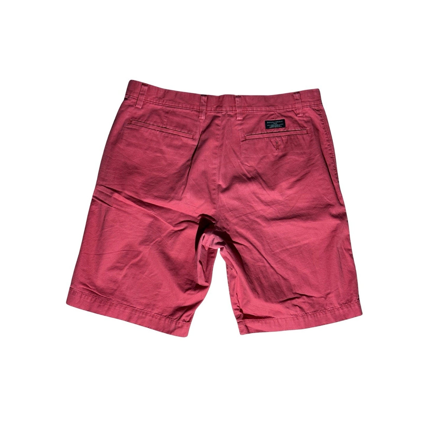 Banana Republic Men’s Gavin Chino Shorts Red 35 Cotton Classic Fit Casual