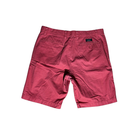 Banana Republic Men’s Gavin Chino Shorts Red 35 Cotton Classic Fit Casual