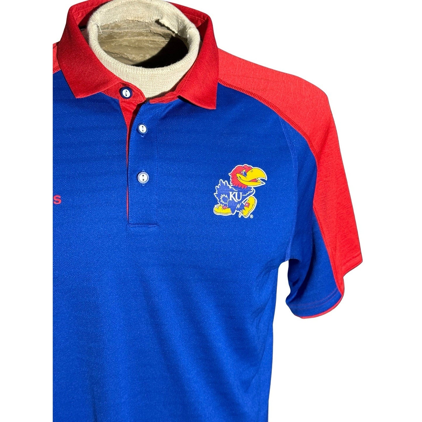 KU Kansas Adidas Mens Polo shirt red Size M
