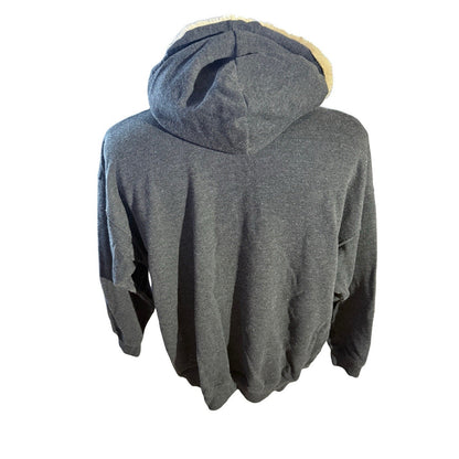 Aerie Women’s Medium Hoodie Black Pullover Sweatshirt Sherpa Faux Fur Lined