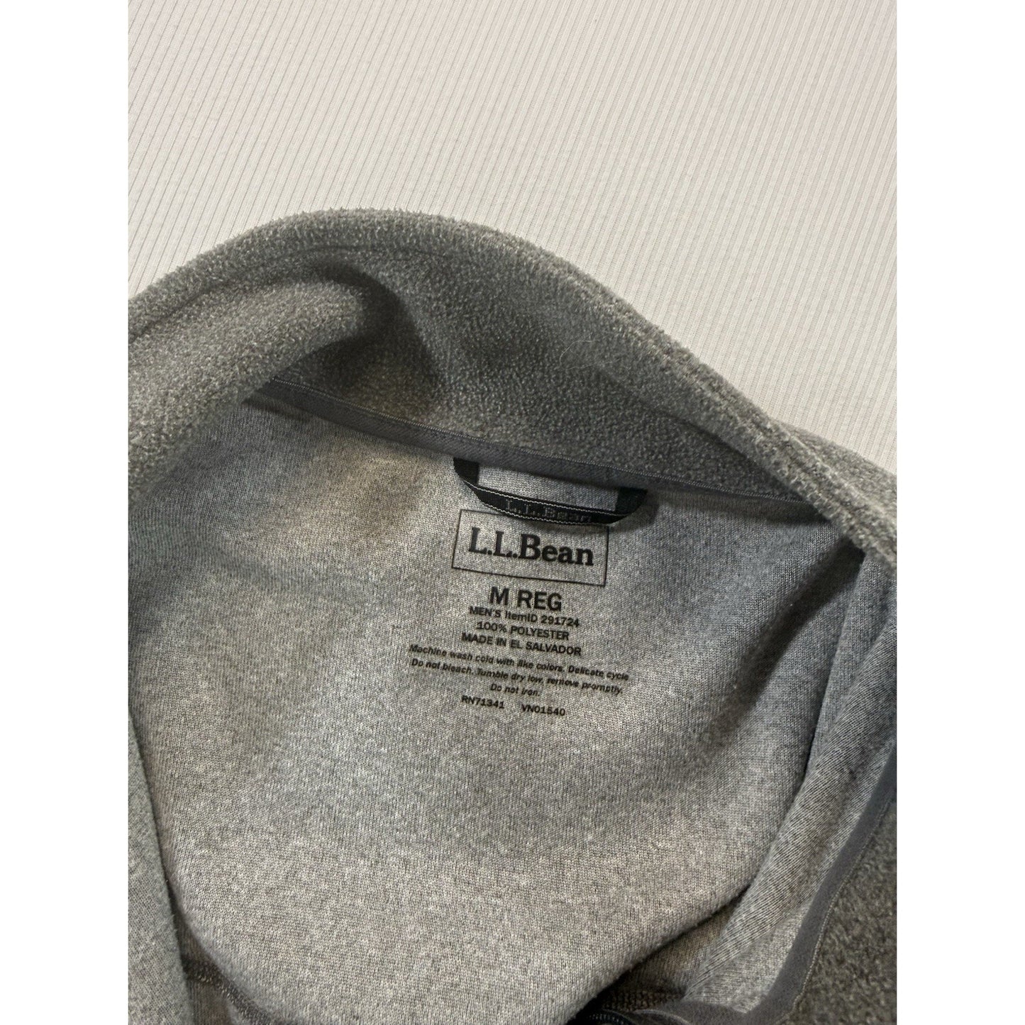 LL Bean Fleece Jacket Mens Medium Gray Full Zip Polyester