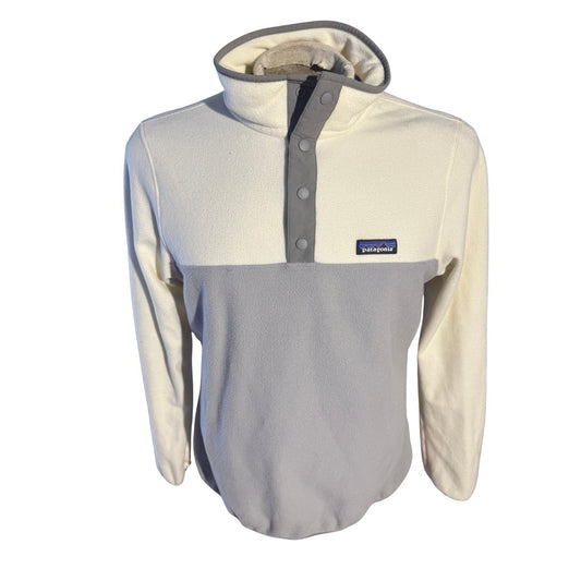 Patagonia Women’s Lightweight Synchilla Snap-T Fleece Pullover Gray White L SP20