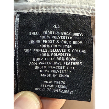 London Fog Women’s Down Puffer Knit Hybrid Jacket Gray Zip Front Size L NWT