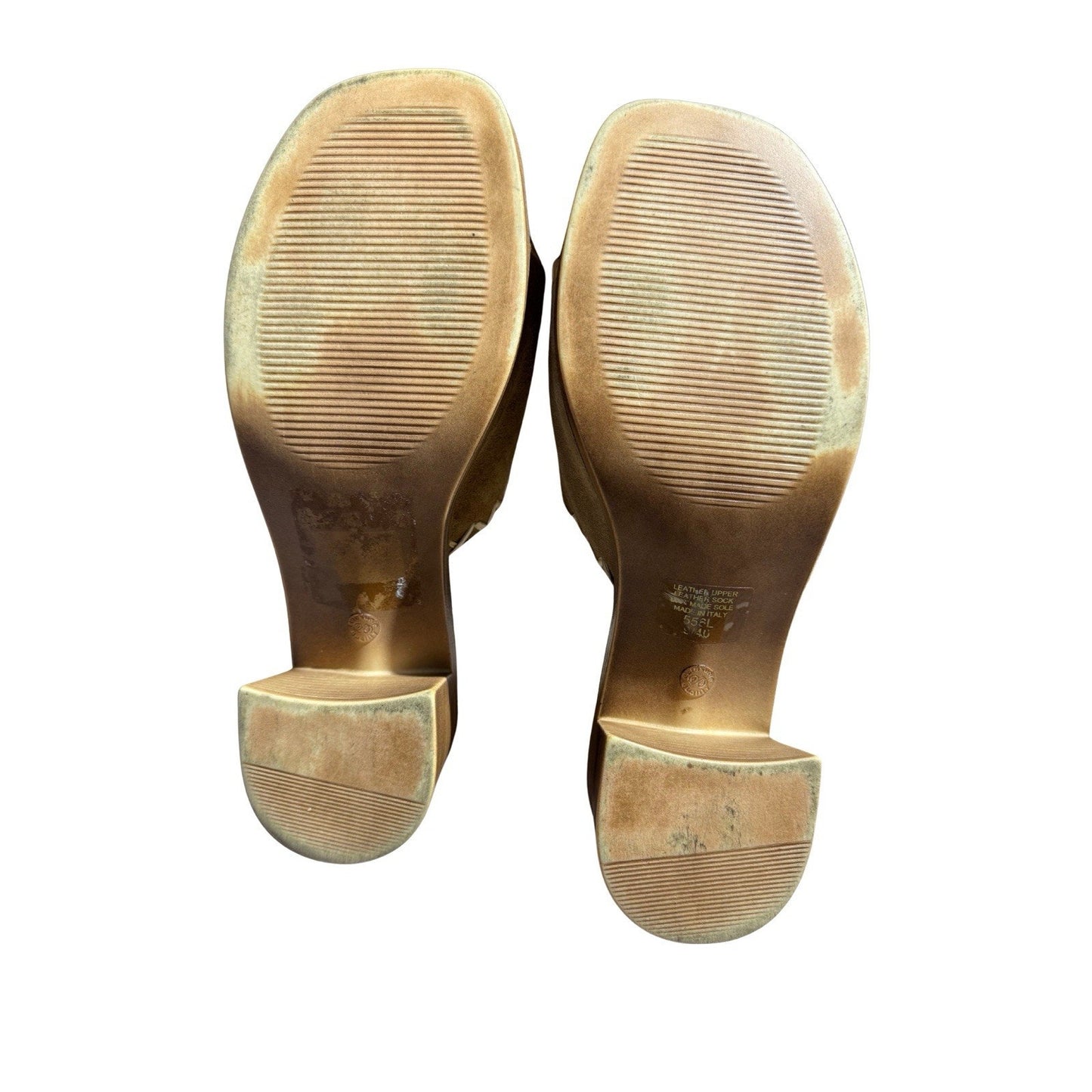 Mila Paoli Made in Italy Women’s 9 / EU 40 Tan Suede Leather Block Heel Slides