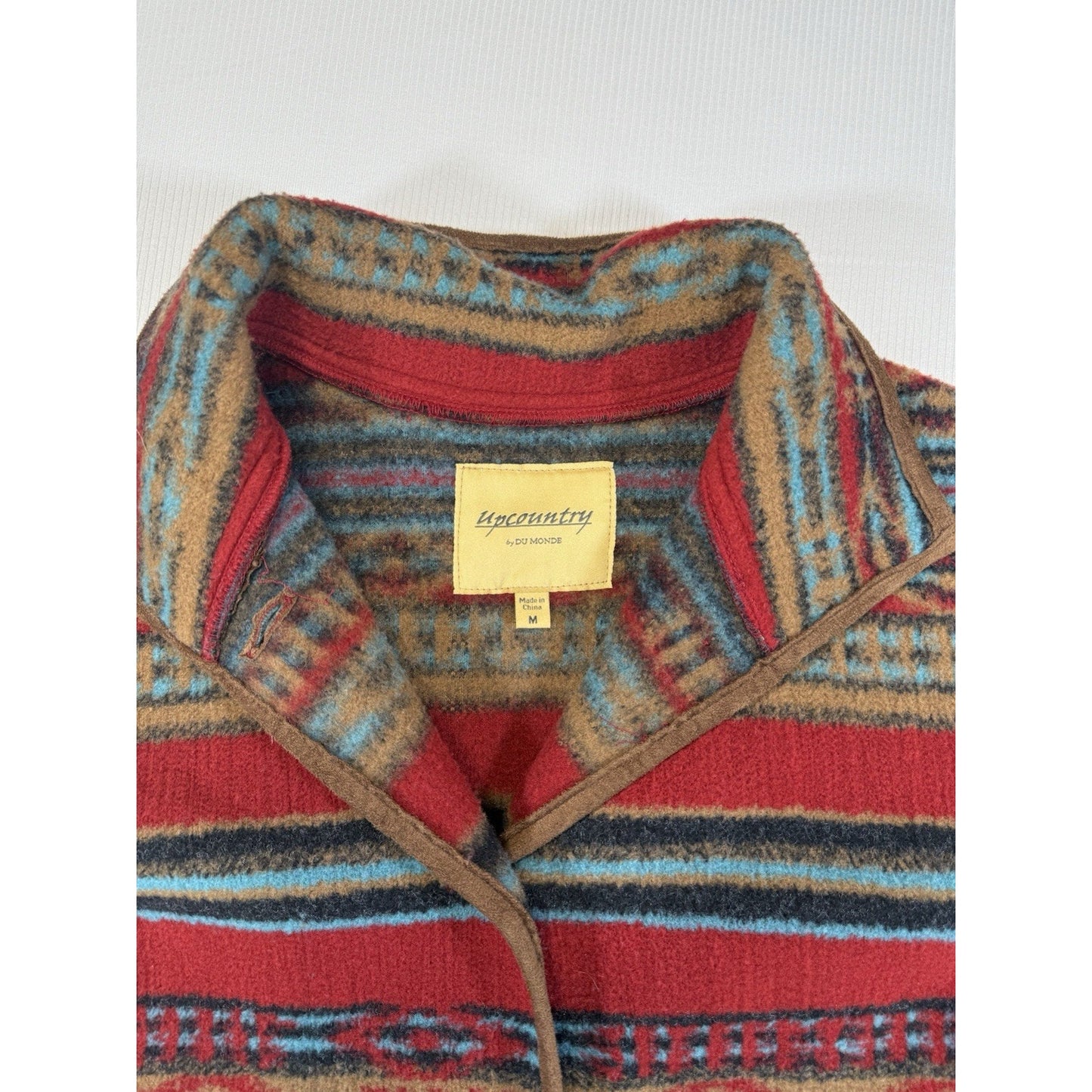 Upcountry Du Monde Southwestern Aztec Fleece Jacket Womens M Button Front