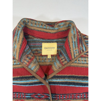 Upcountry Du Monde Southwestern Aztec Fleece Jacket Womens M Button Front
