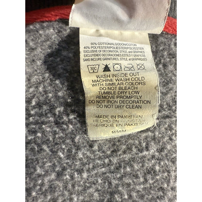 Majestic Washington Nationals Full Zip Fleece Jacket Men M Gray Red MLB Vintage