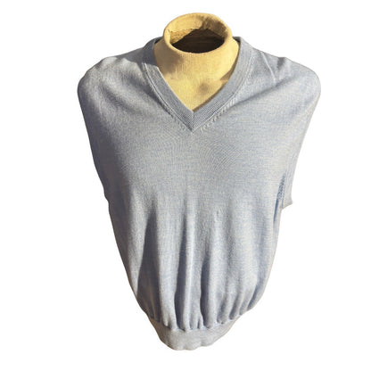 Peter Millar Merino Wool V-neck Sweater Vest Men’s XL XLarge Preppy Light Blue