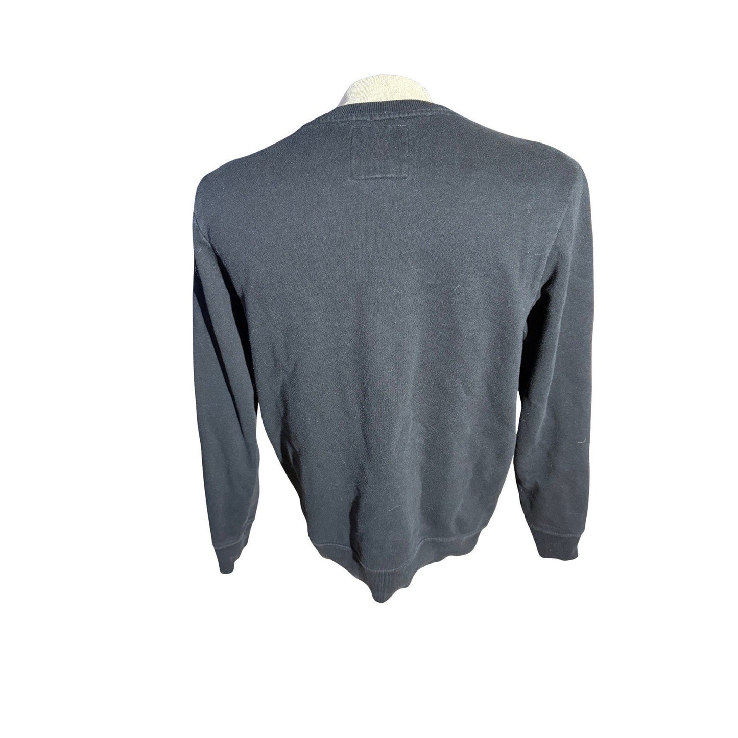 Vans Men’s Medium Black Crewneck Sweatshirt Floral Pocket Long Sleeve Pullover