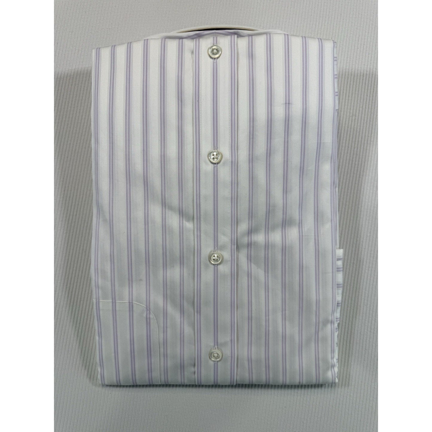 Ike Behar New York 17 34 Lavender Stripe Cotton Dress Shirt NWT Peru