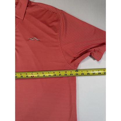 FootJoy FJ Golf Polo Shirt Mens Large Coral Micro Stripe Performance