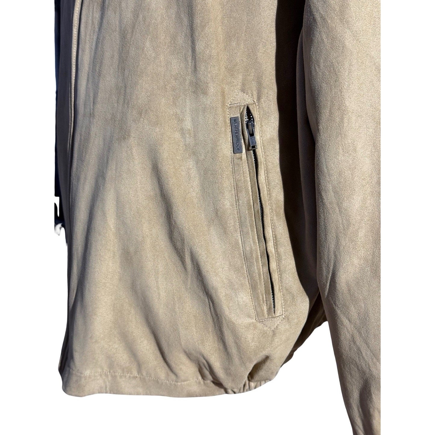 Weatherproof Suede Bomber Jacket XL Tan Absolut Vodka Promo Embroidered