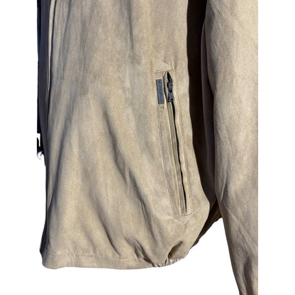 Weatherproof Suede Bomber Jacket XL Tan Absolut Vodka Promo Embroidered