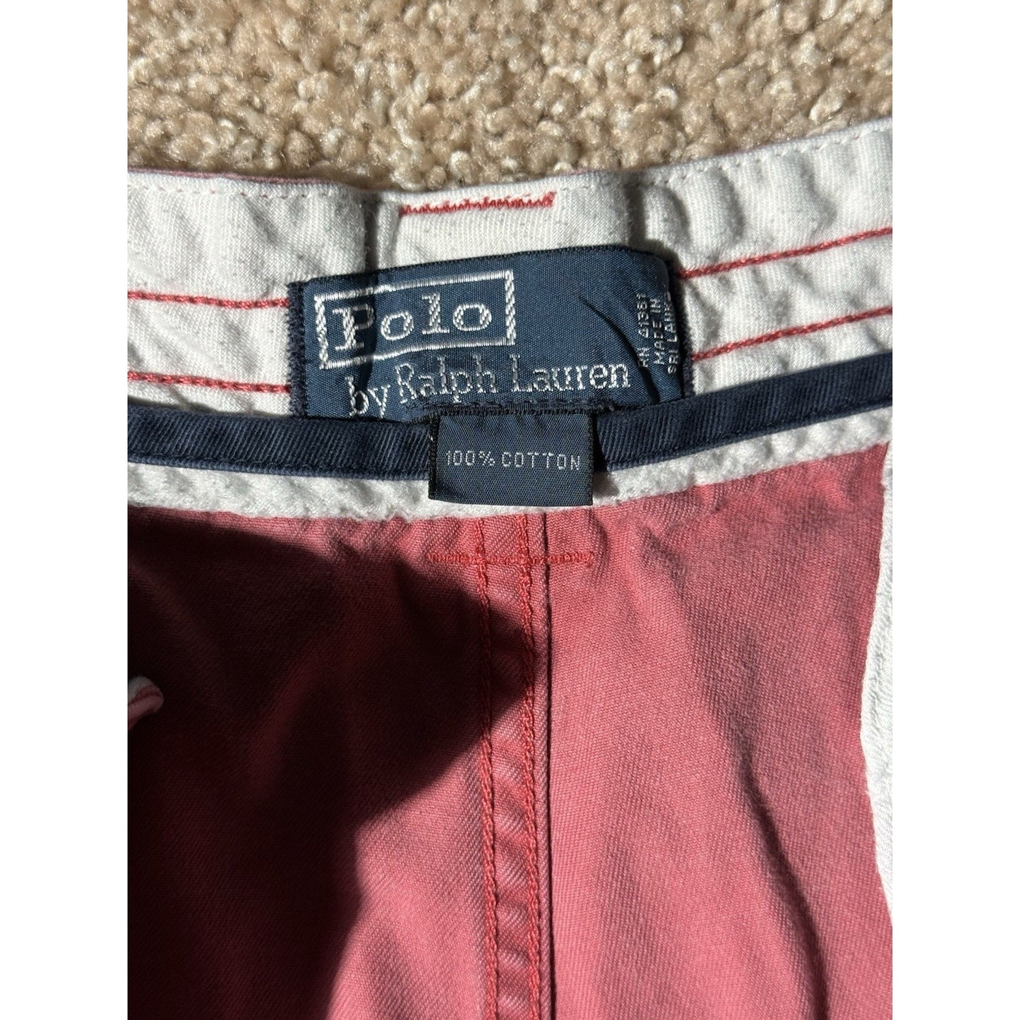 Polo Ralph Lauren Shorts 36 Pink Red Cargo Chino Utility Pockets Summer Casual