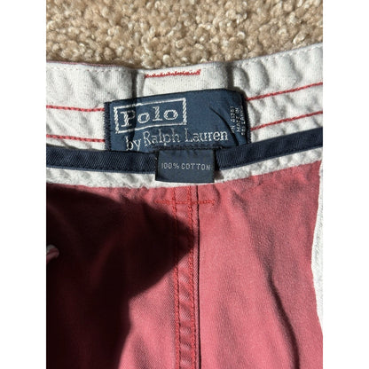 Polo Ralph Lauren Shorts 36 Pink Red Cargo Chino Utility Pockets Summer Casual