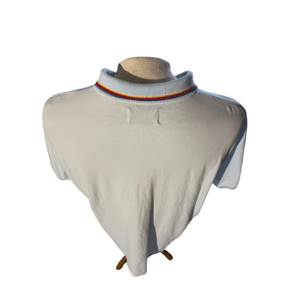 Original Penguin Polo Shirt XXL Light Blue Rainbow Collar Cotton Logo Penguin