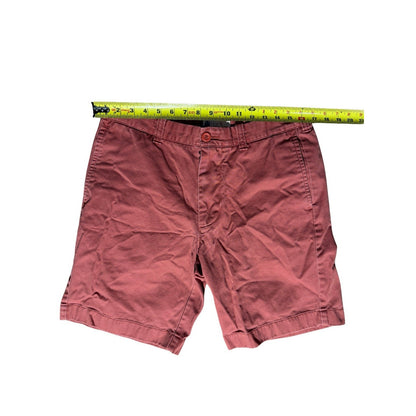 J. Crew Men's Chino Shorts Red Size 33 Slash Pockets 100% Cotton