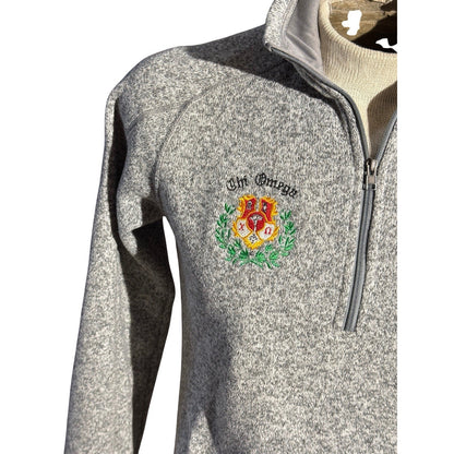 Patagonia Women’s Better Sweater 1/4 Zip Fleece Gray L Chi Omega Crest