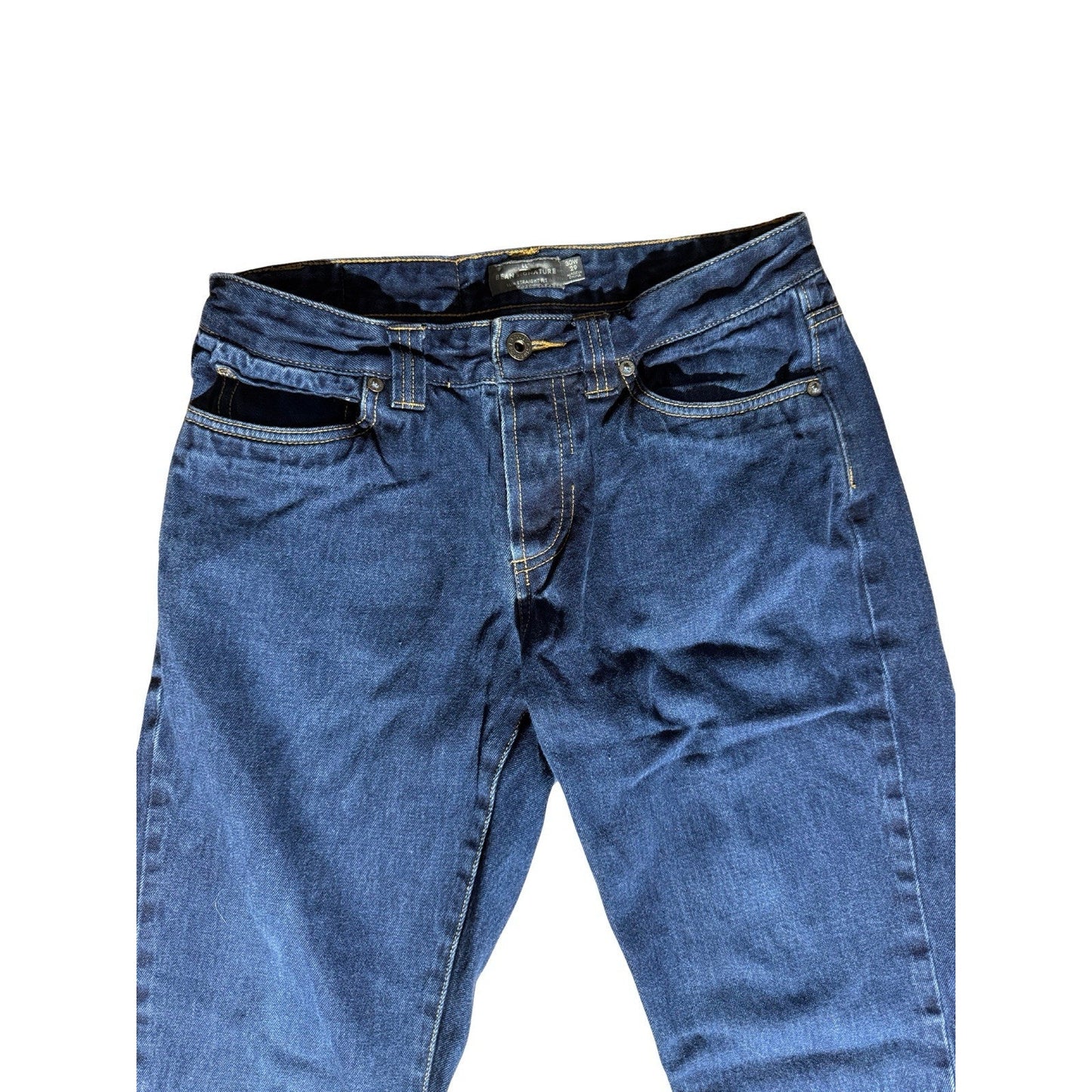 L.L. Bean Signature Men’s Jeans 30x29 Slim Straight Fit Dark Wash Button Fly