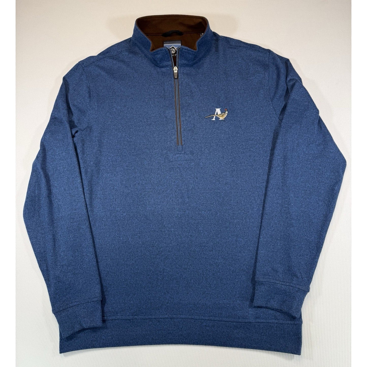 Straight Down 1/4 Zip Pullover Mens XL Blue Golf Sweater Embroidered Logo