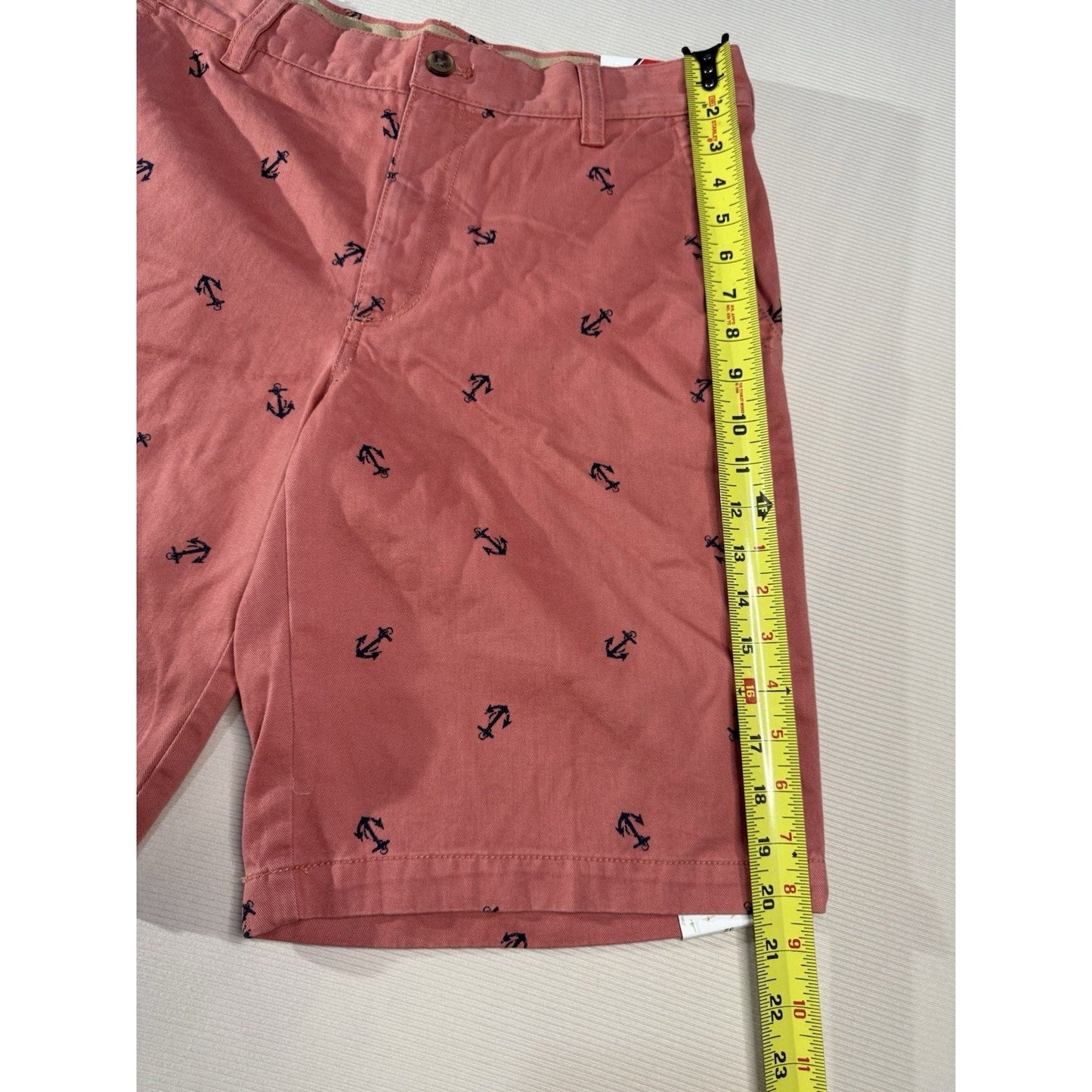 Izod Men's Chino Shorts 33 Anchors Print