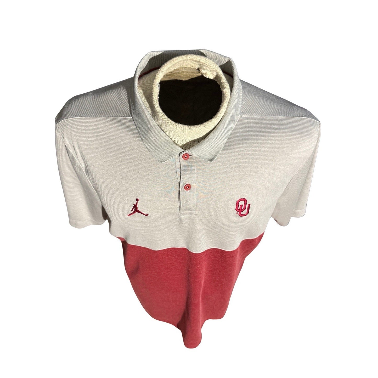 Jordan OU Sooners On-Field Polo Shirt Gray Red Colorblock Men’s XL NWT