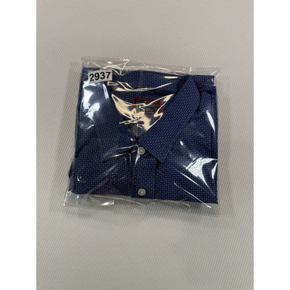 UNTUCKit Button Down Shirt Mens L Blue Micro Print Long Sleeve Cotton