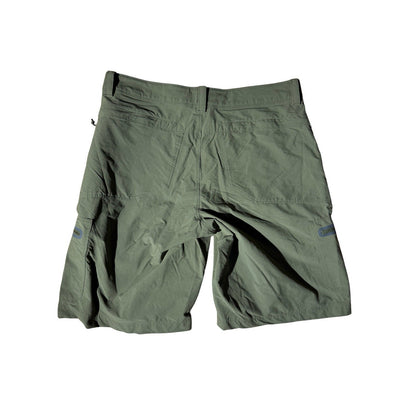 L.L.Bean Men’s Cargo Hiking Shorts 33W Olive Nylon Stretch Outdoor Trail