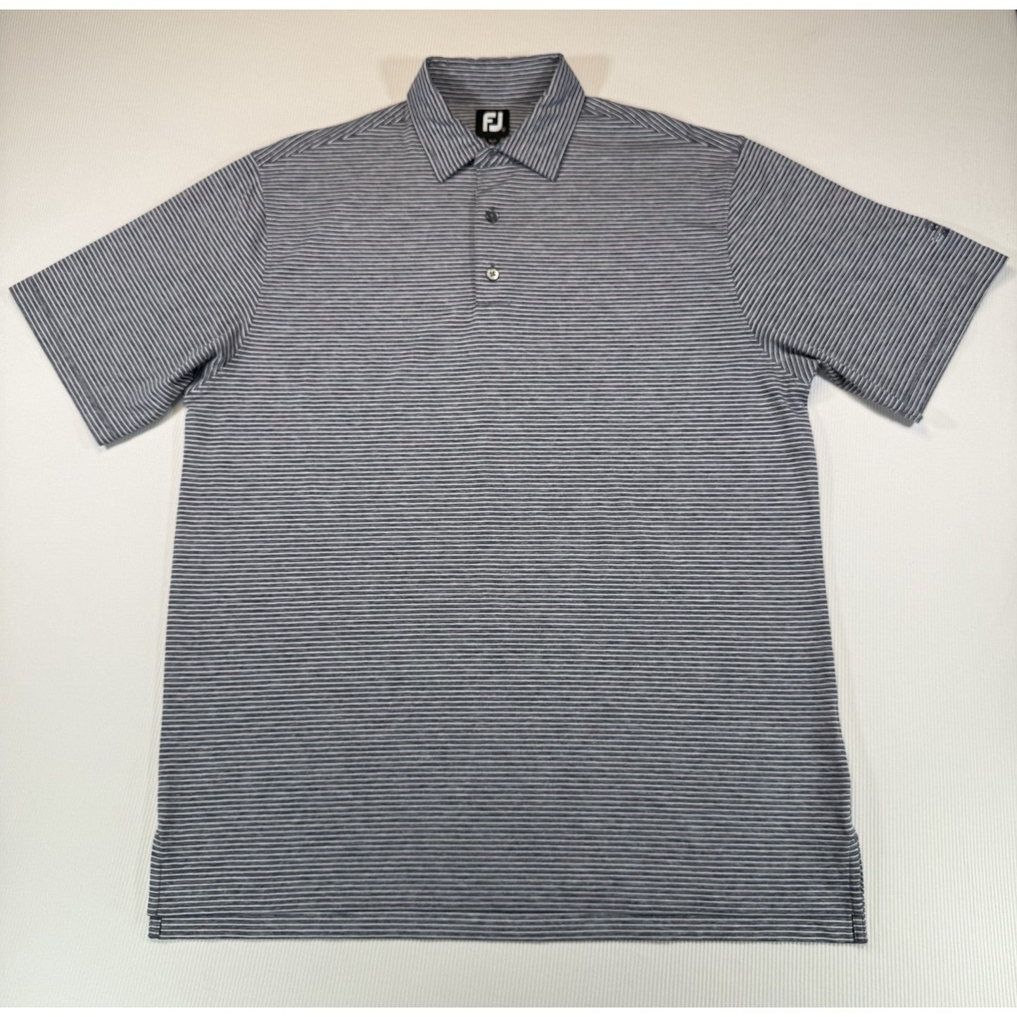 FootJoy FJ Golf Polo Shirt Mens Large Gray Stripe Golf Club of Edmond